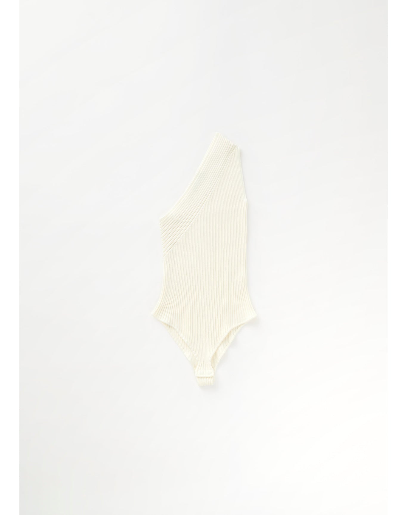 Zero302 | Ribbed Asymmetric Bodysuit | Creme