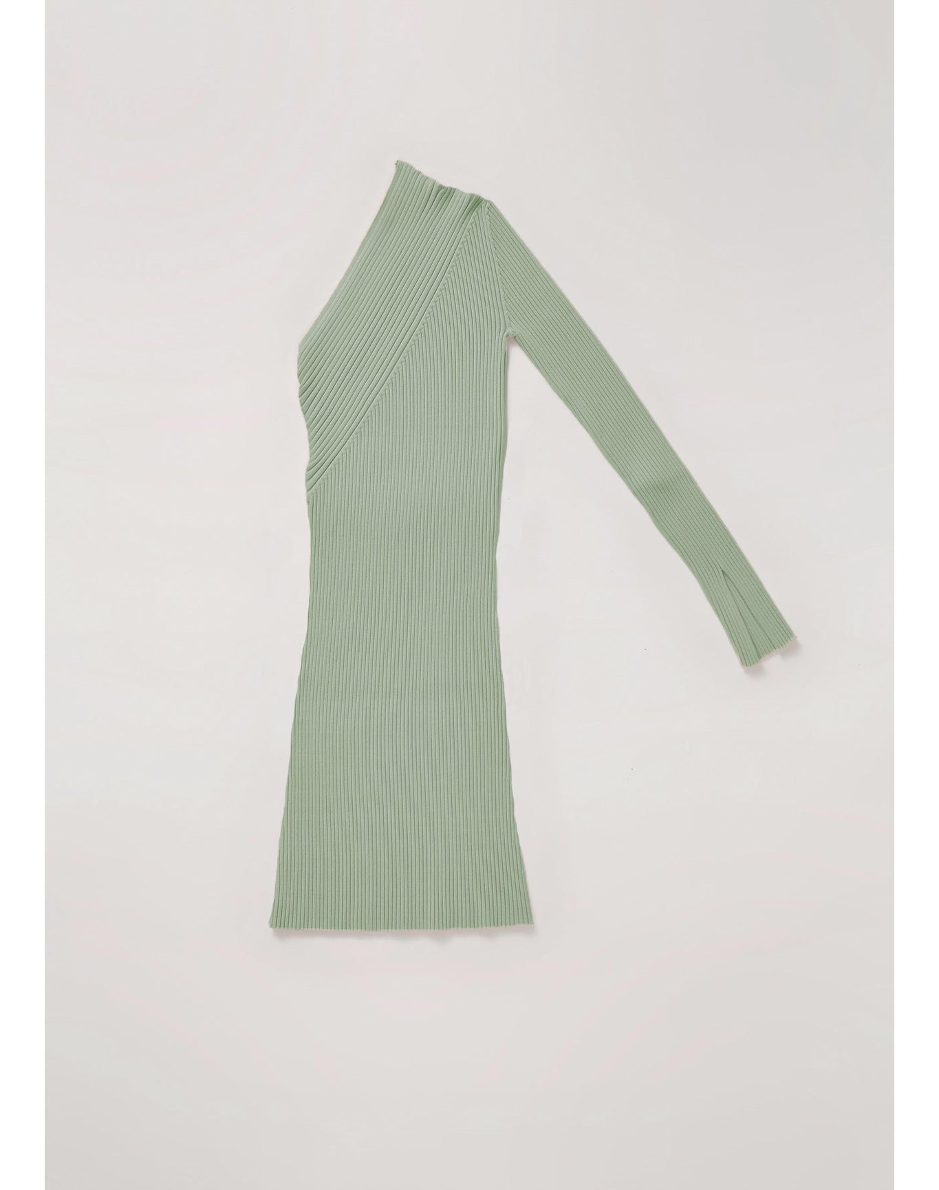 Zero303 | Ribbed Asymmetric Dress | Sage