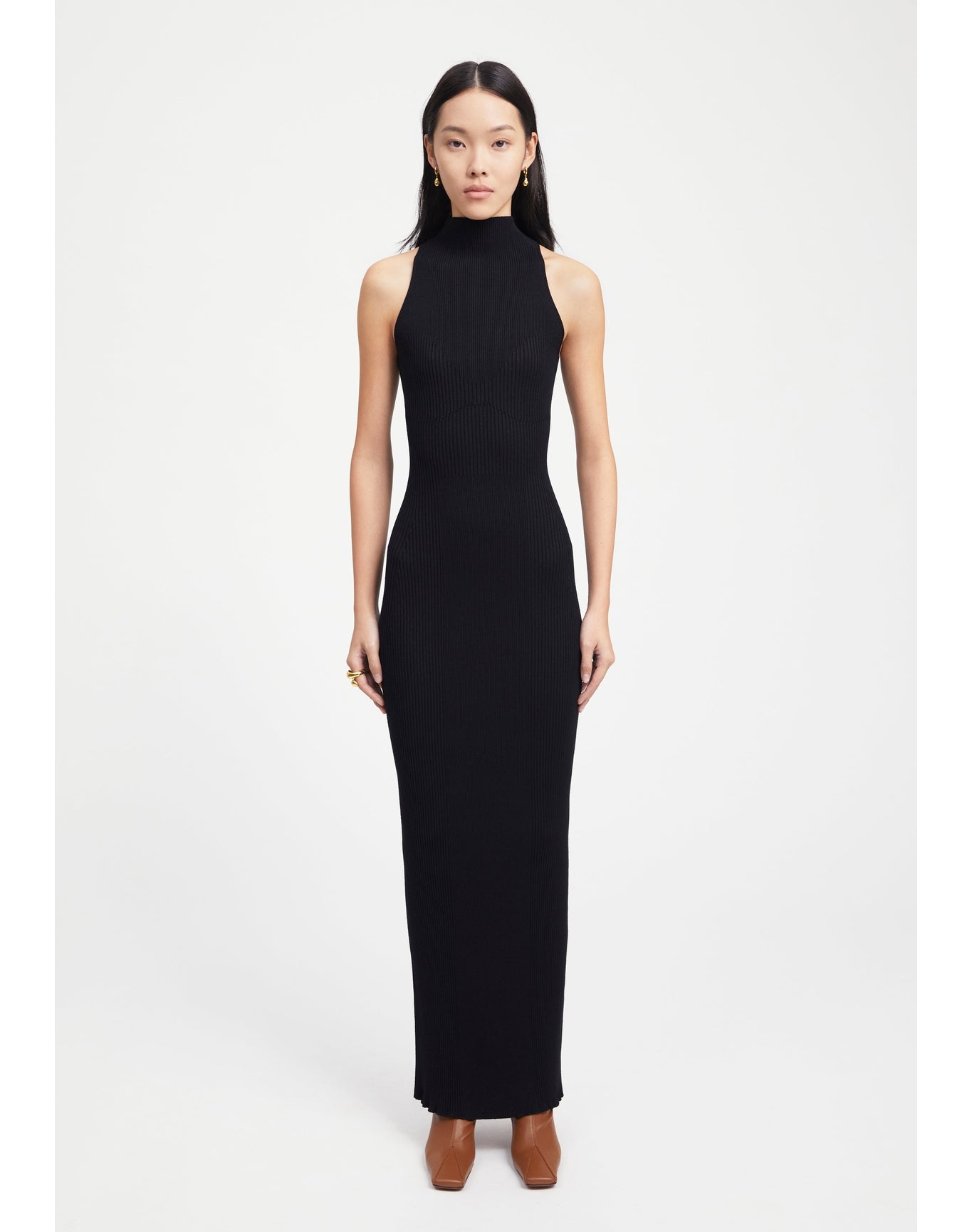 Zero404 | Ribbed Maxi Dress | Black