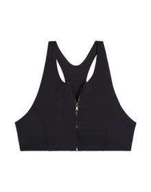 Zip Front Racerback Bikini Top | Black