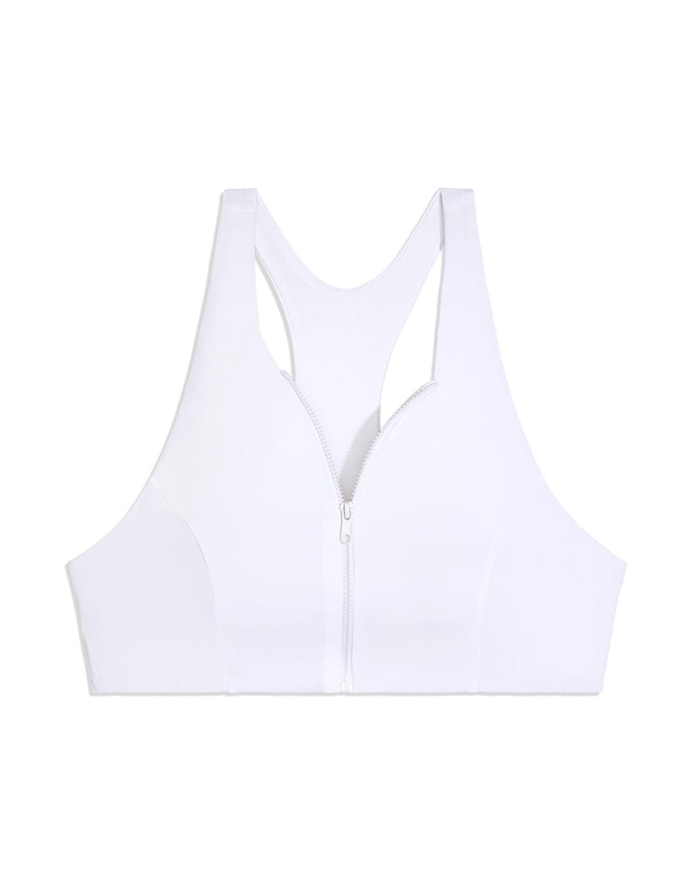 Zip Front Racerback Bikini Top | Optic White