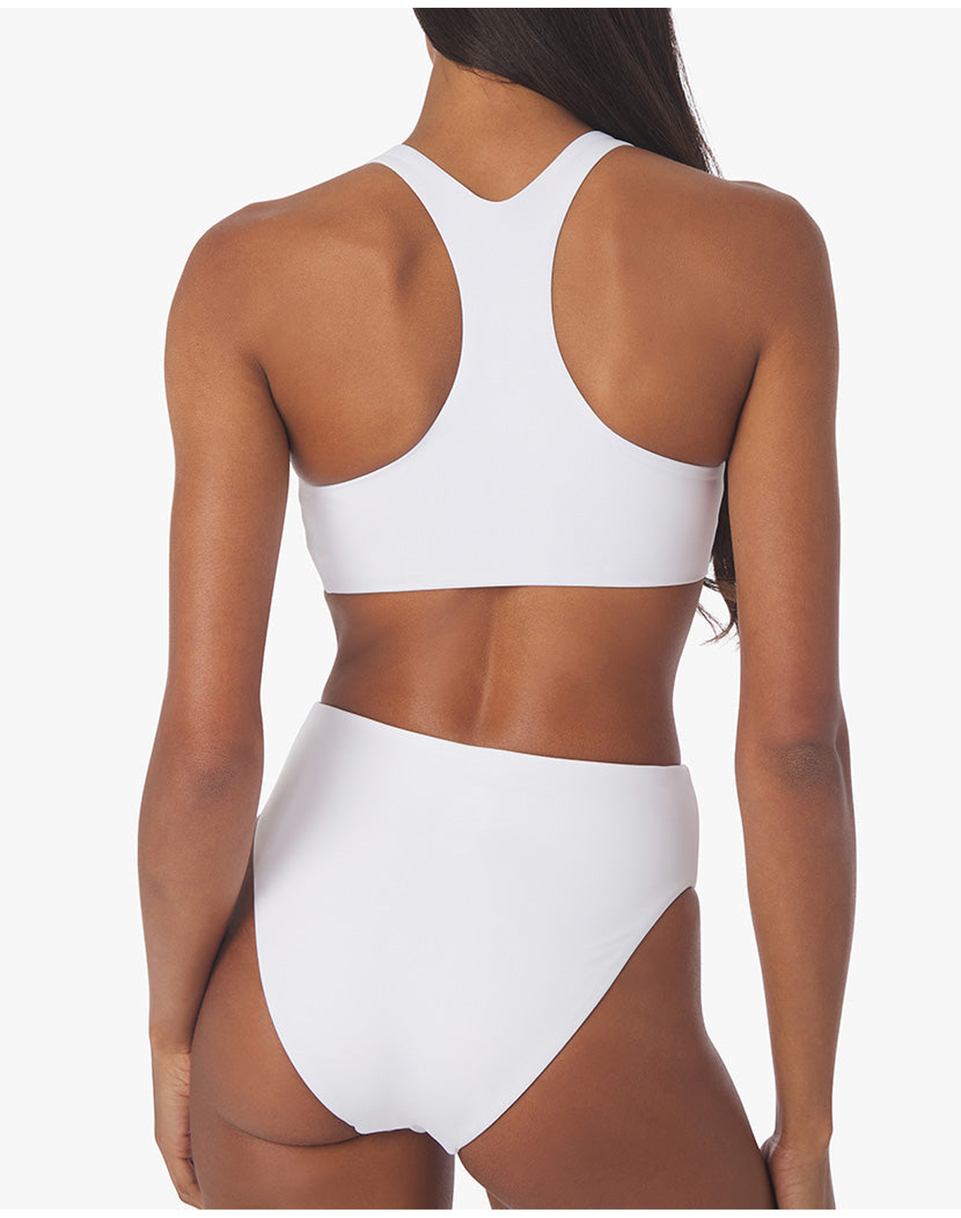 Zip Front Racerback Bikini Top | Optic White