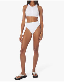 Zip Front Racerback Bikini Top | Optic White