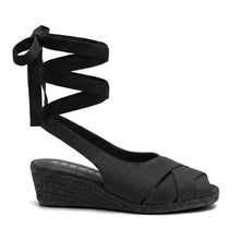 Roberta Dress Wedge | Black Linen