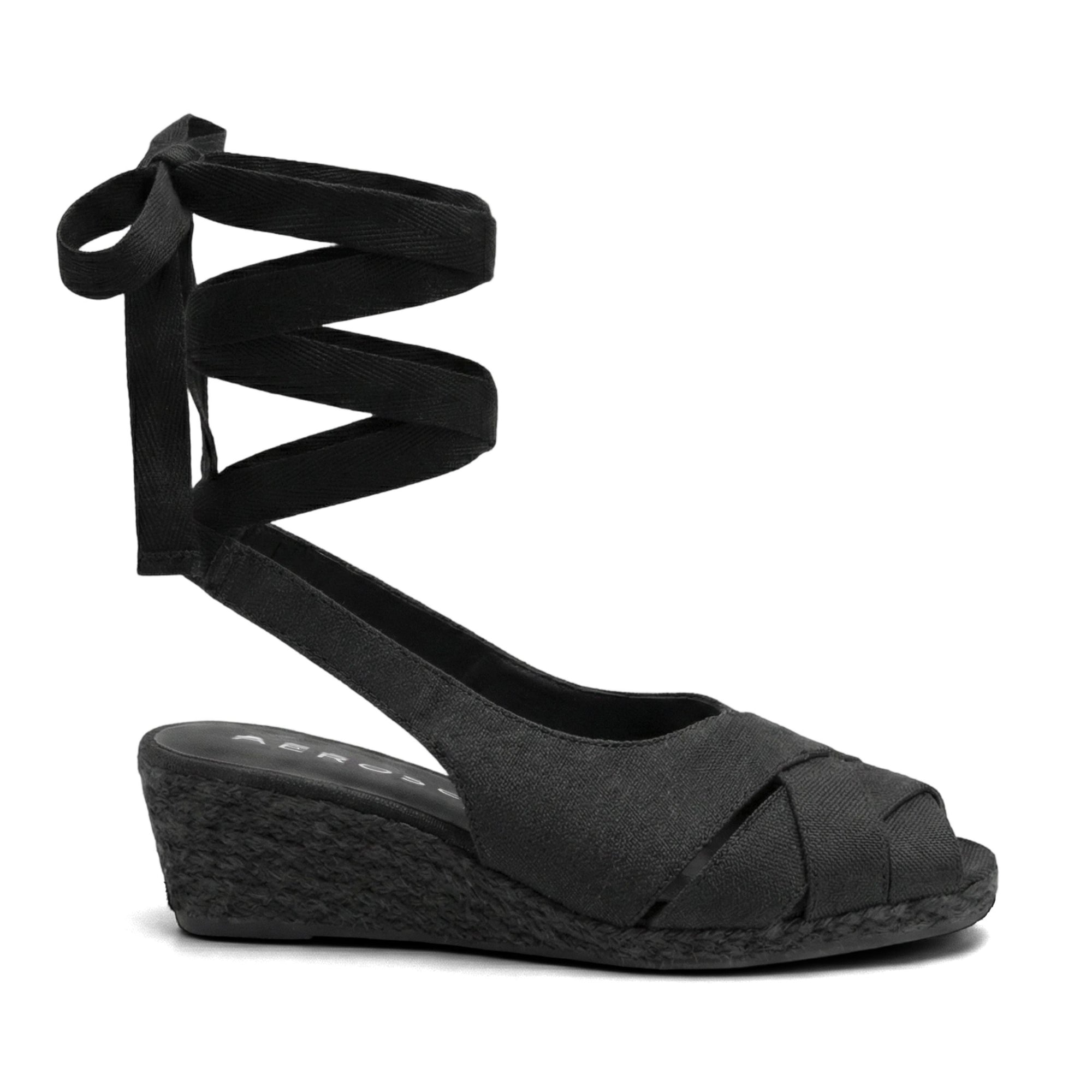 Roberta Dress Wedge | Black Linen
