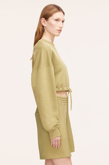 Cropped Terry Sweatshirt With Drawcord | Manzanilla