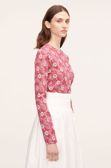 Monarch Fleur Essential Long Sleeve Tee | Crimson Stripe