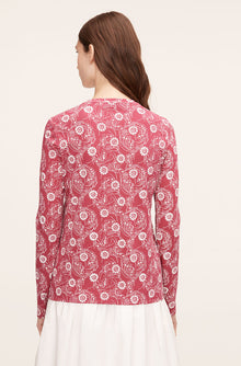 Monarch Fleur Essential Long Sleeve Tee | Crimson Stripe