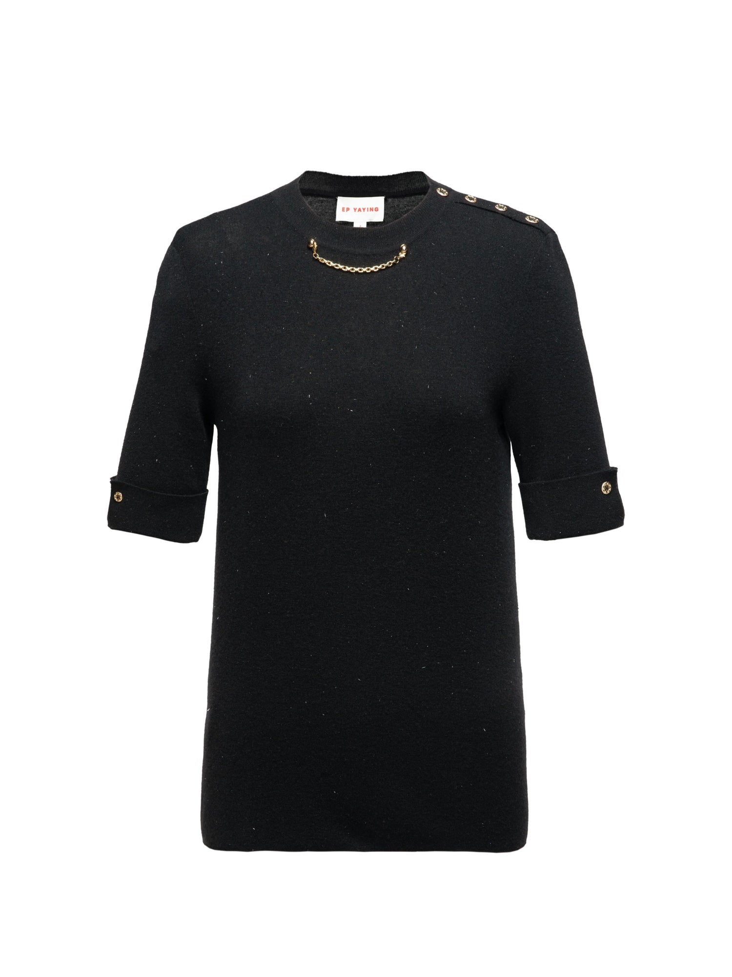 Necklace Knit Top | Black