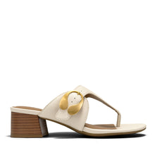 Cloude Sandal Heel | Eggnog Faux Nappa