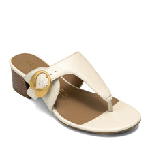 Cloude Sandal Heel | Eggnog Faux Nappa