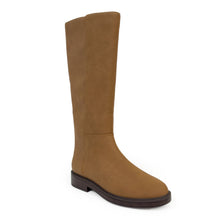 Prue Boot Low Block Heel | Tan Faux Nubuck