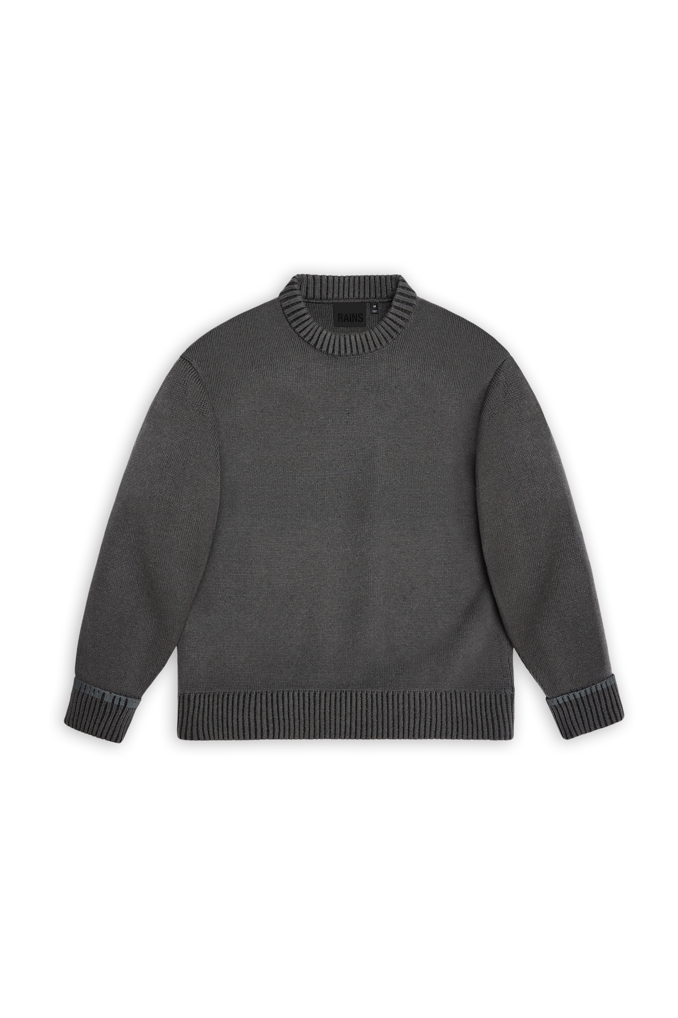 RAINS Sowa Knit Crew Neck Grey/Black Long Sleeve