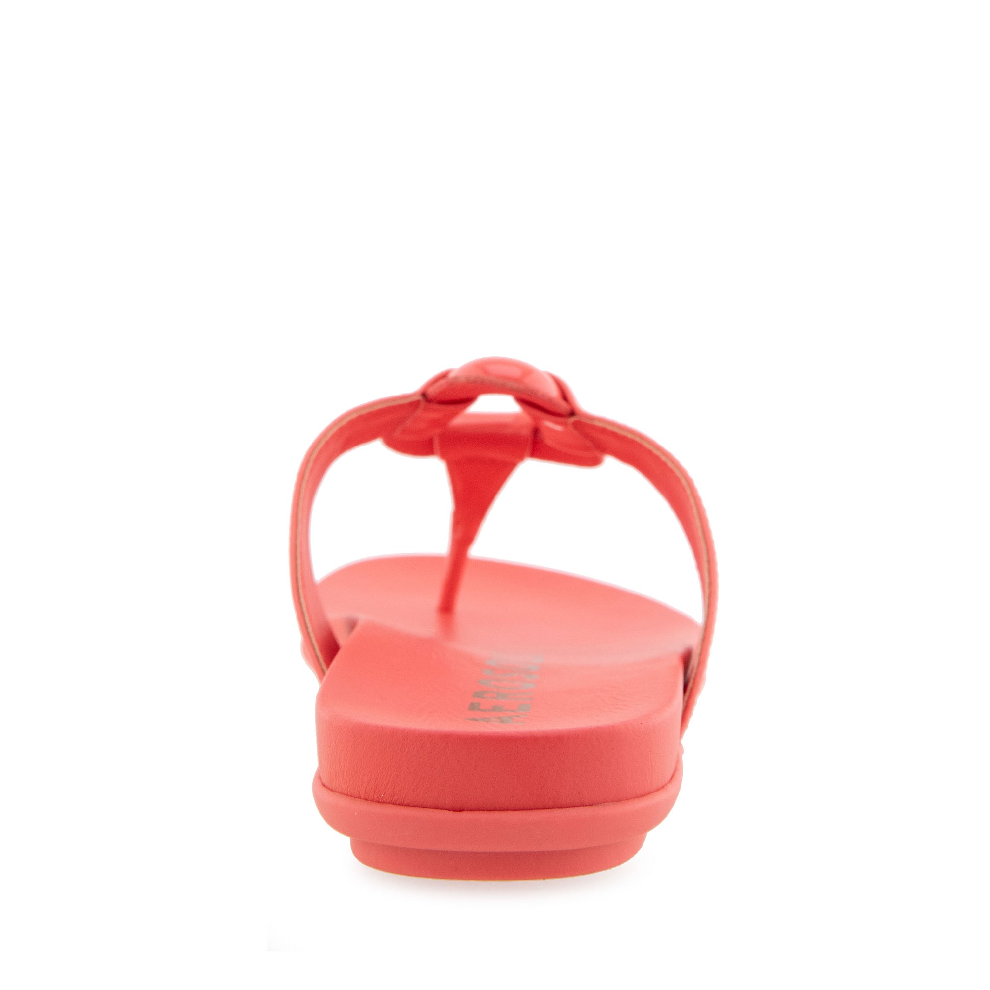 Fallon Sandal Flat | Coral Patent Faux Leather