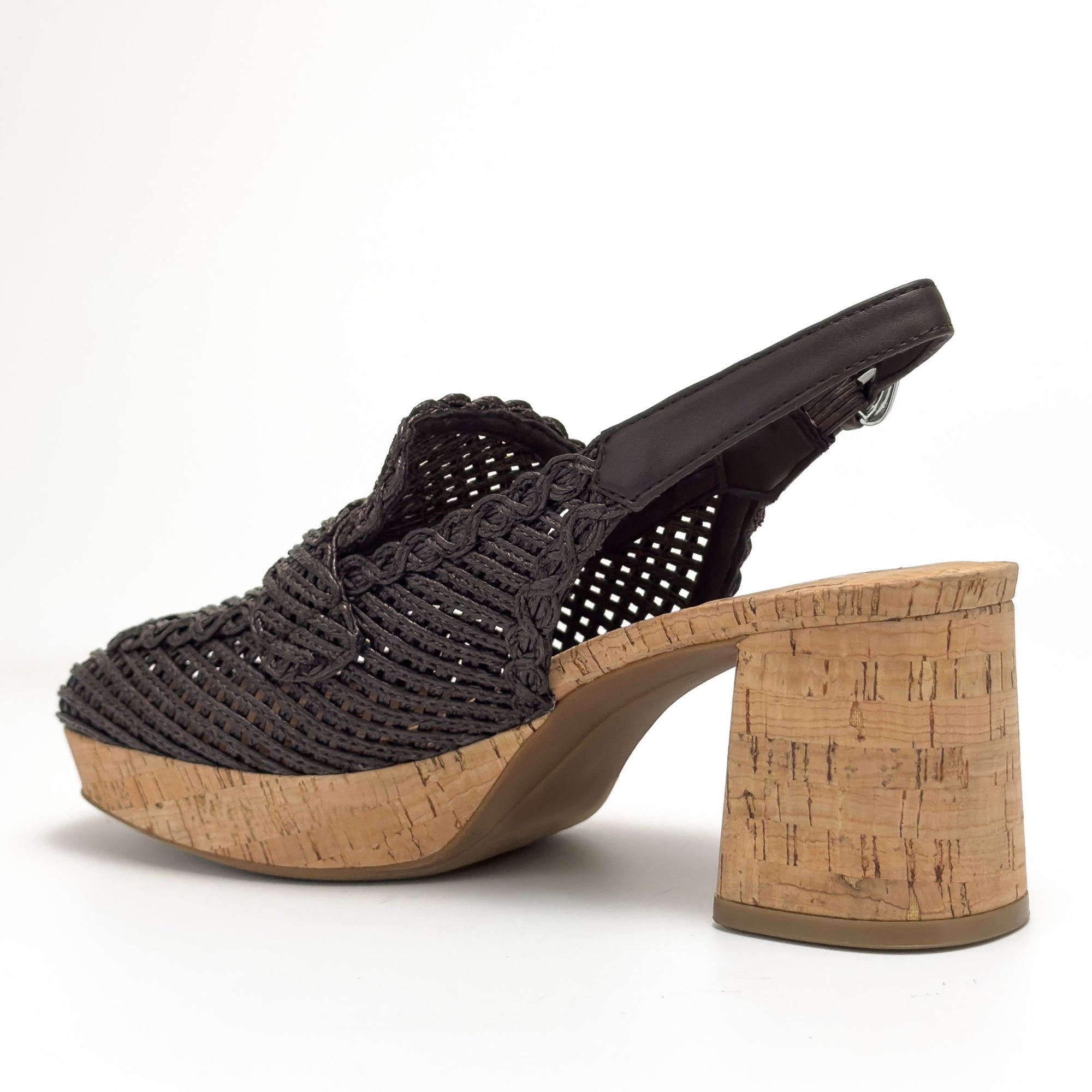 Santina Dress Platform | Dark Brown Embroidered Raffia