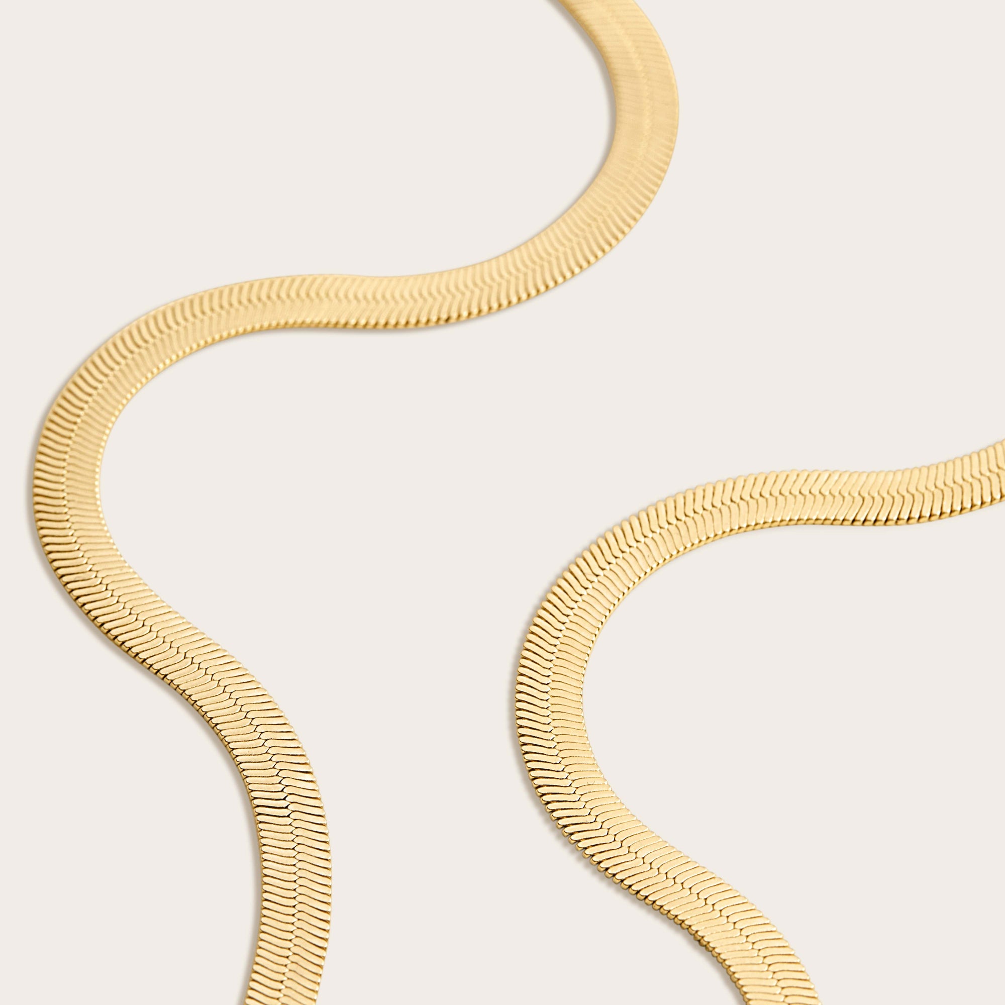 Womens | Bold Herringbone Chain Necklace | 18K Gold Vermeil