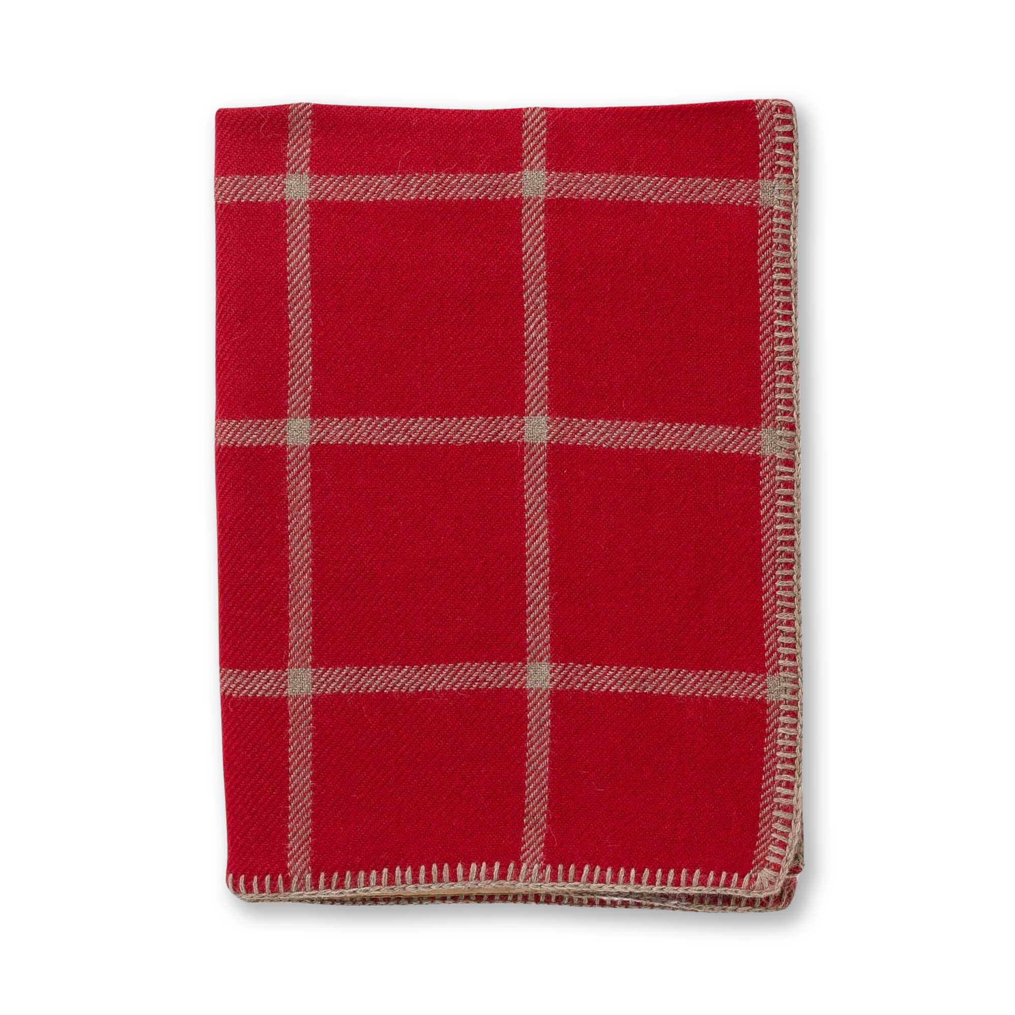 Graydon Throw | Scarlet/Taupe