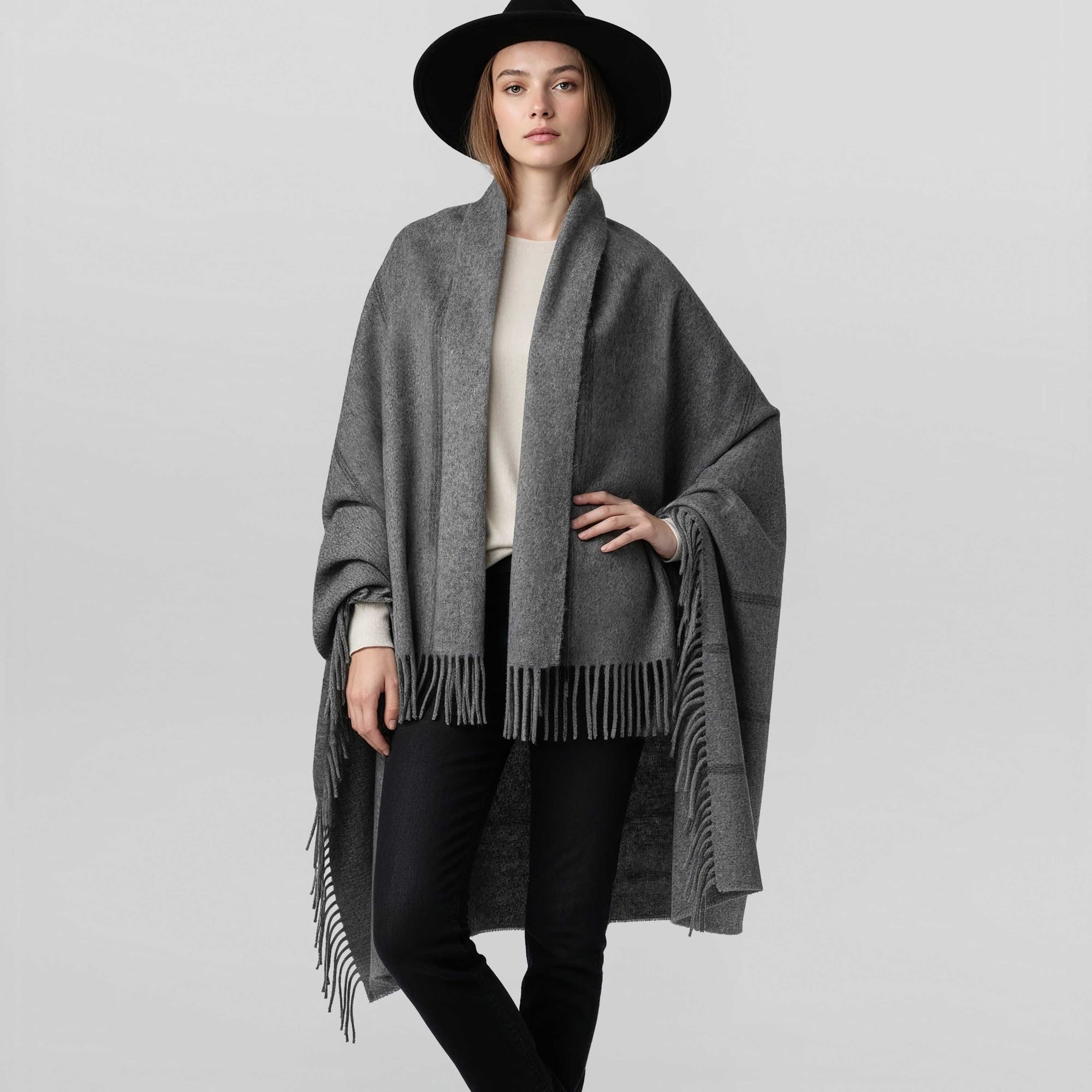 Notting Hill Wrap | Light Grey/Charcoal