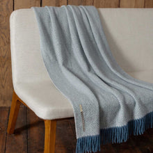 Chevron Throw | Ivory / Riviera Blue