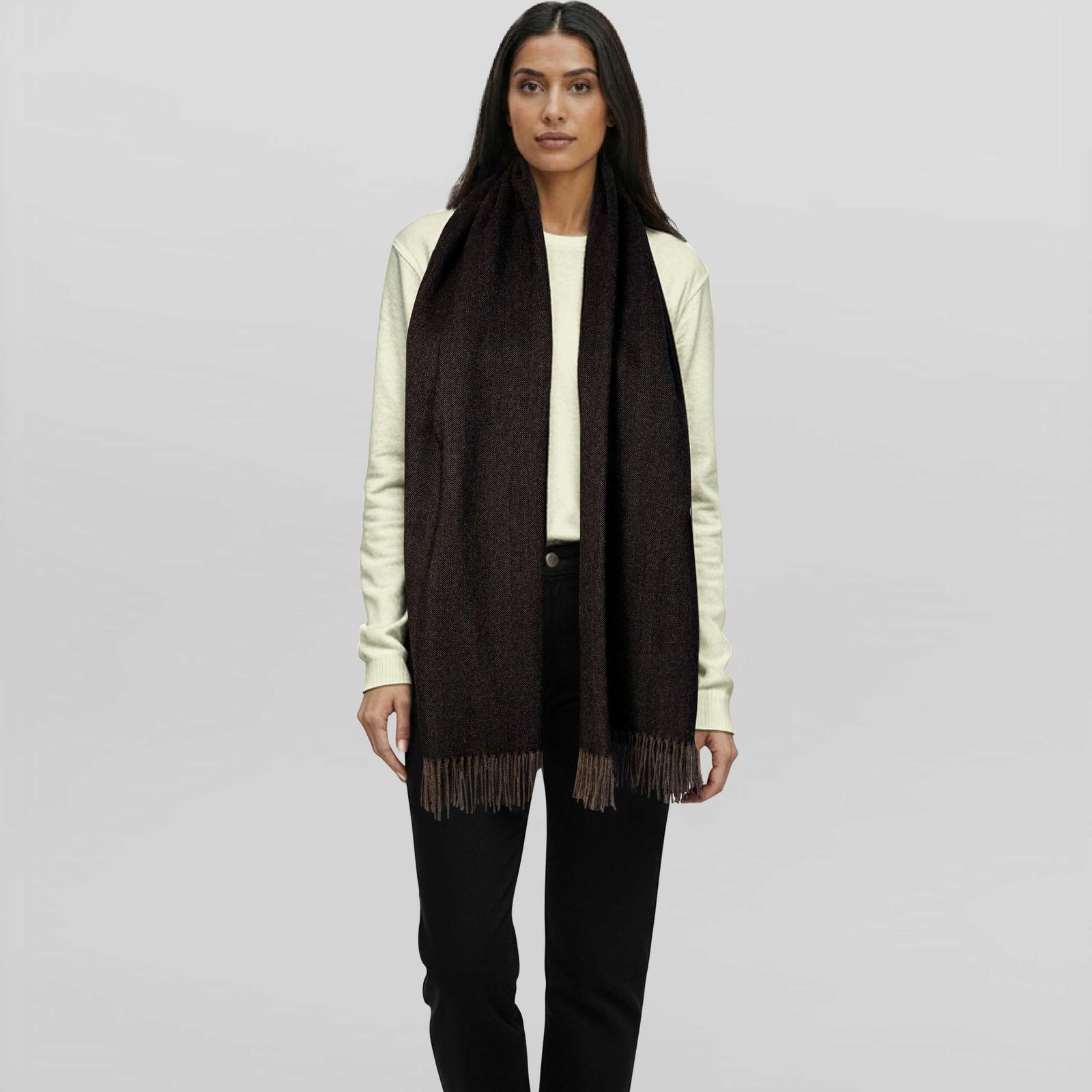 Maxi Wrap | Herringbone Fudge