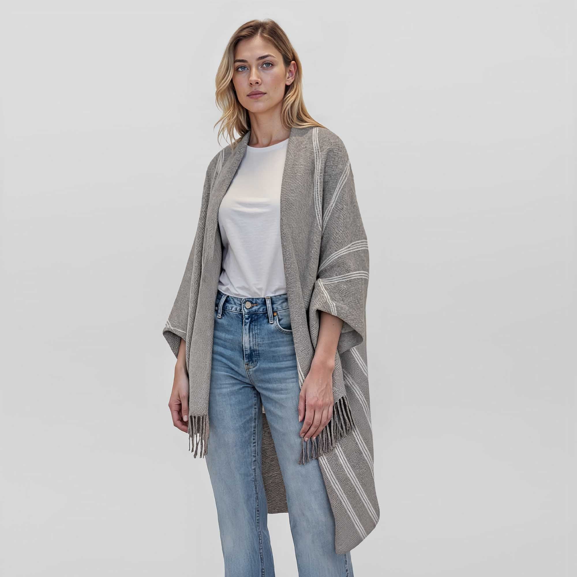 Notting Hill Wrap | Grey/Ivory