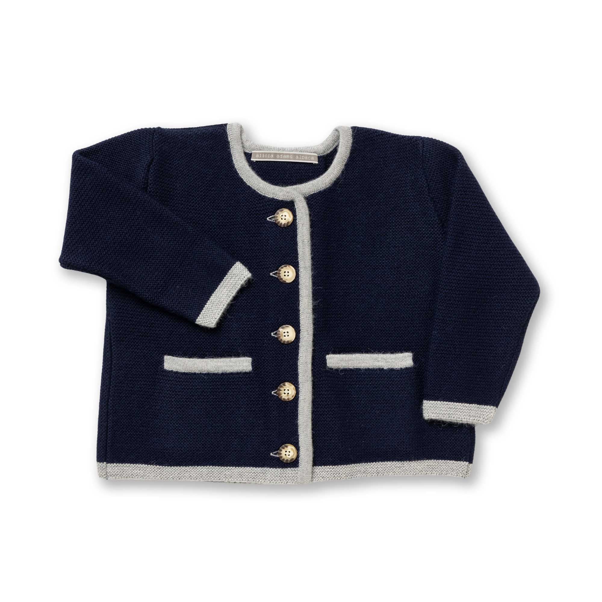 Kids | Salzburg Cardigan | Navy / Pearl Grey