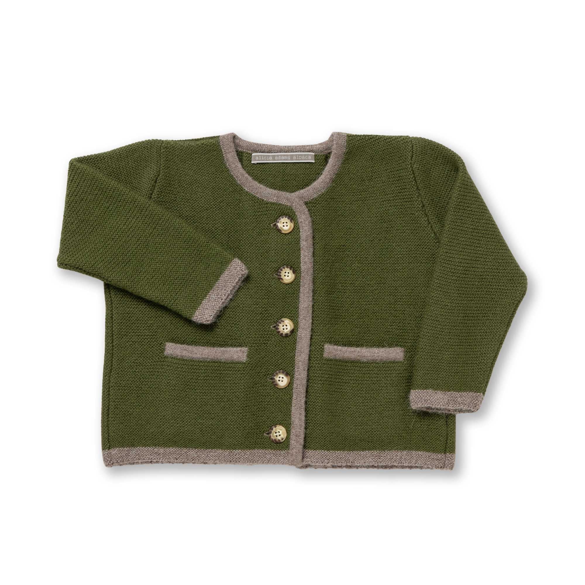Kids | Salzburg Cardigan | Pine / Taupe