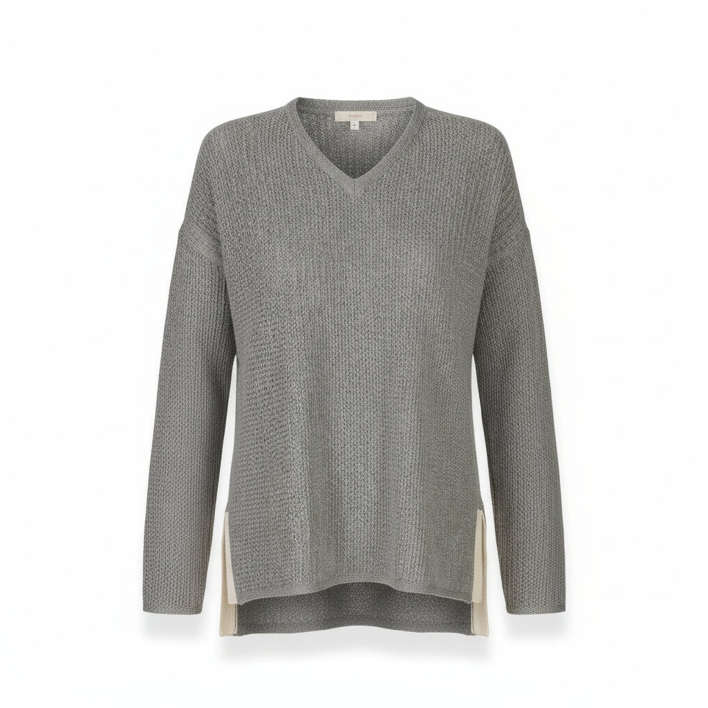 Zoe Sweater | Light Grey/Ivory