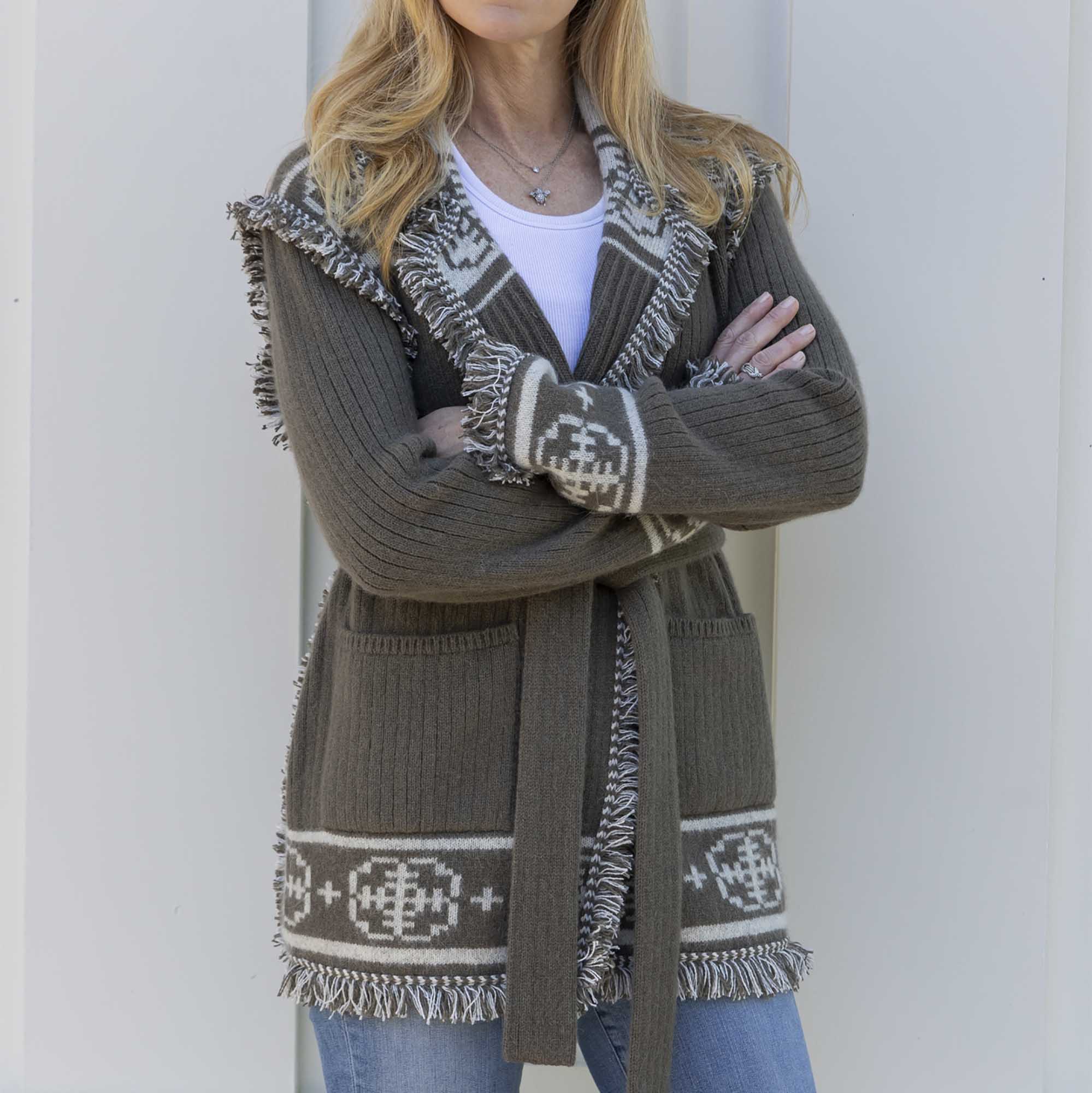 Hacienda Cardigan | Moss / Carbon