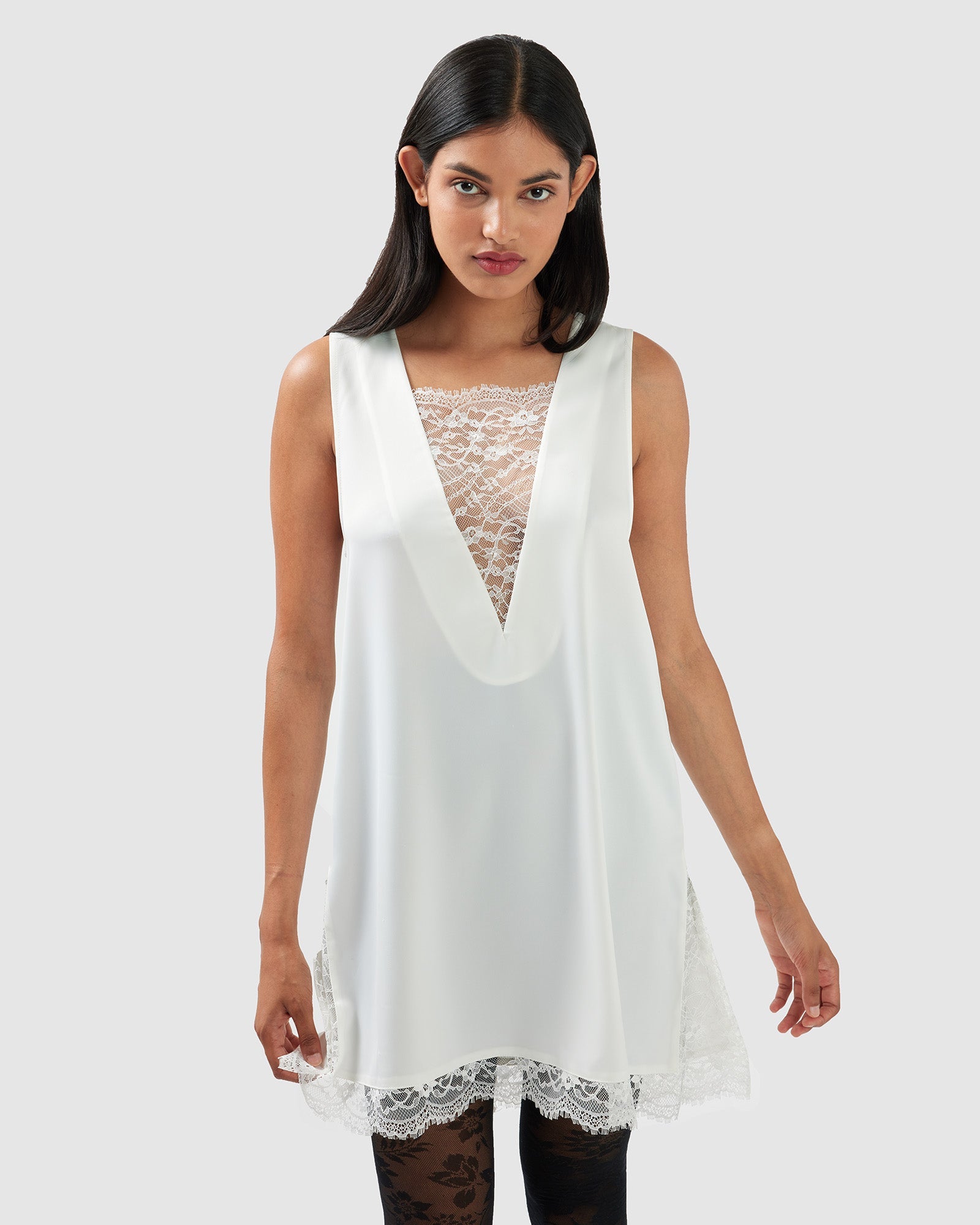 Women | After Party Lace Mini Dress | Off-White