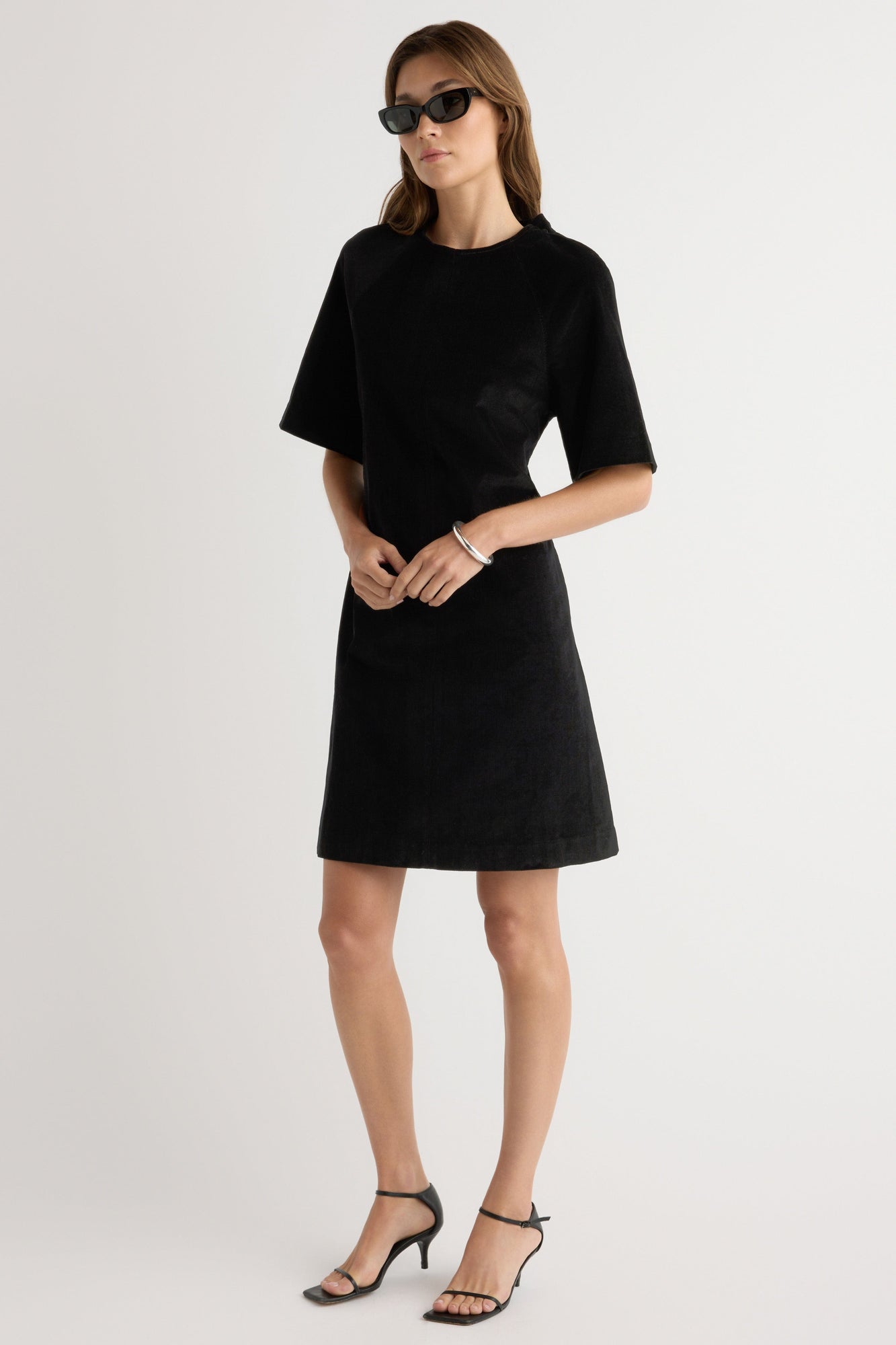 Renee | Aika Back-Tie Corduroy Mini Dress in Size Extra Small