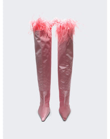 Alexander Wang | Women | Viola 65 Feather Slouch Boot | Prism Pink