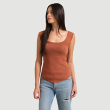 Alexis Keyhole-Back Sweater Tank | Burnt Sienna