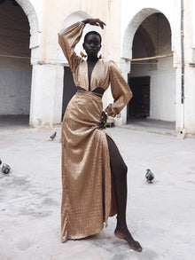 Amal Dress - Dhaw Gold - diarrablu