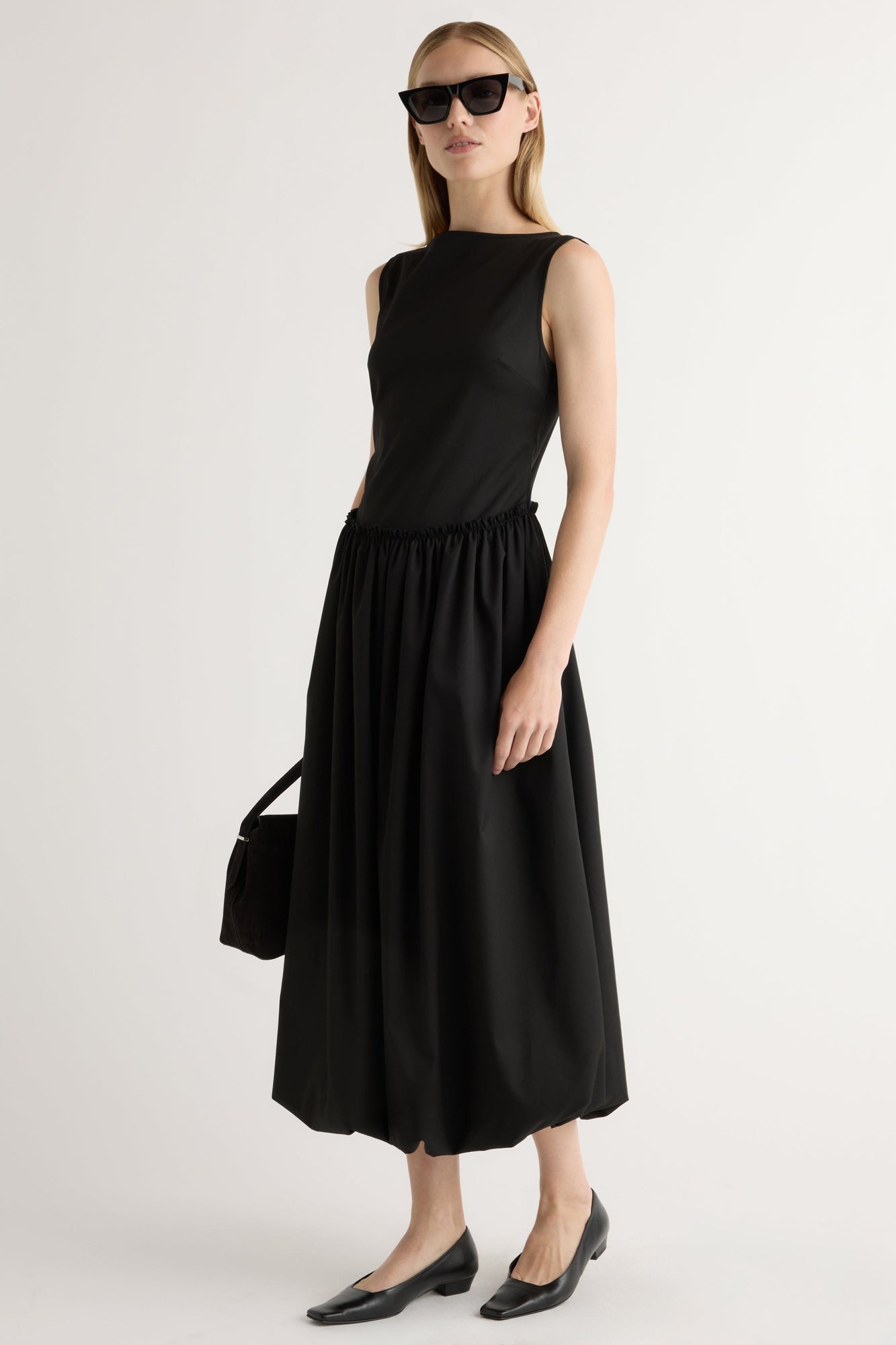 Ambretta Drop-Waist Bubble Dress | Black