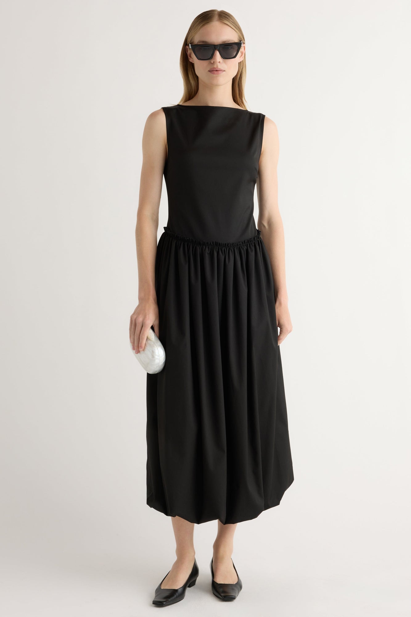 Ambretta Drop-Waist Bubble Dress | Black