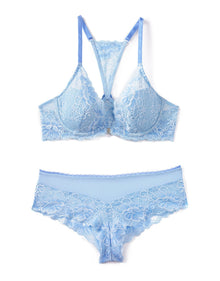 Adore Me Reese in color Blue Bell and shape plunge