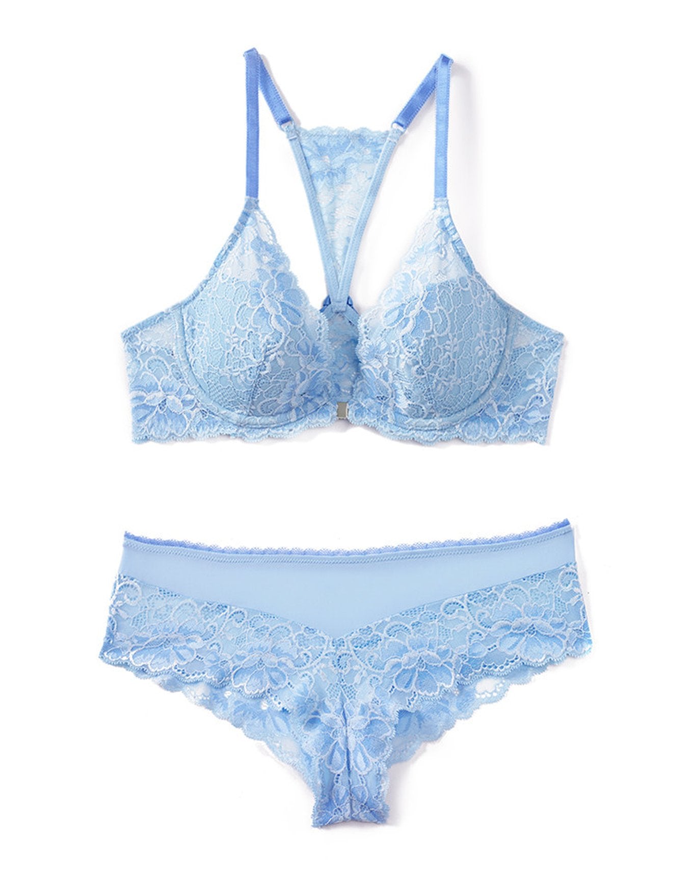 Adore Me Reese in color Blue Bell and shape plunge