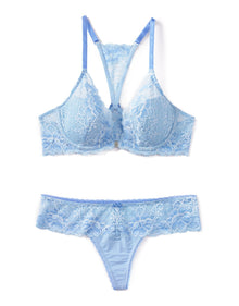 Adore Me Reese in color Blue Bell and shape plunge