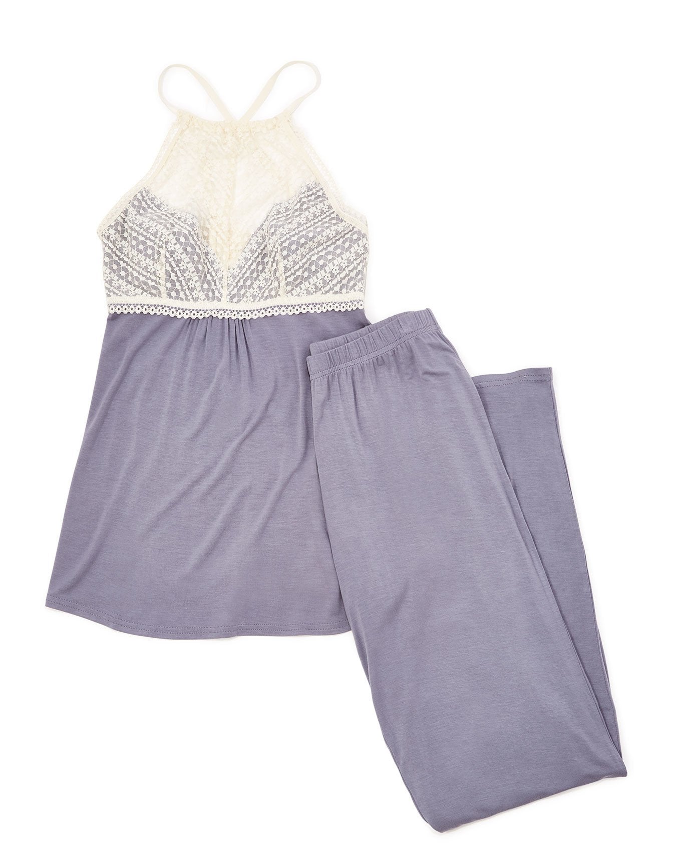 Adore Me May Camisole & Pant Set in color Blue Granite and shape pj