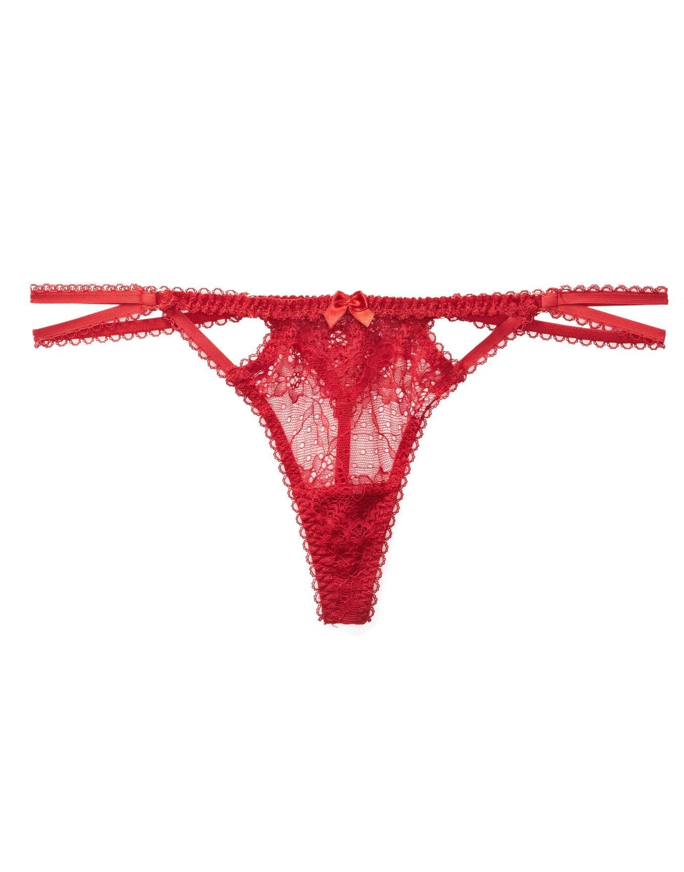 Adore Me Kimmy Strappy Thong in color Jester Red and shape thong