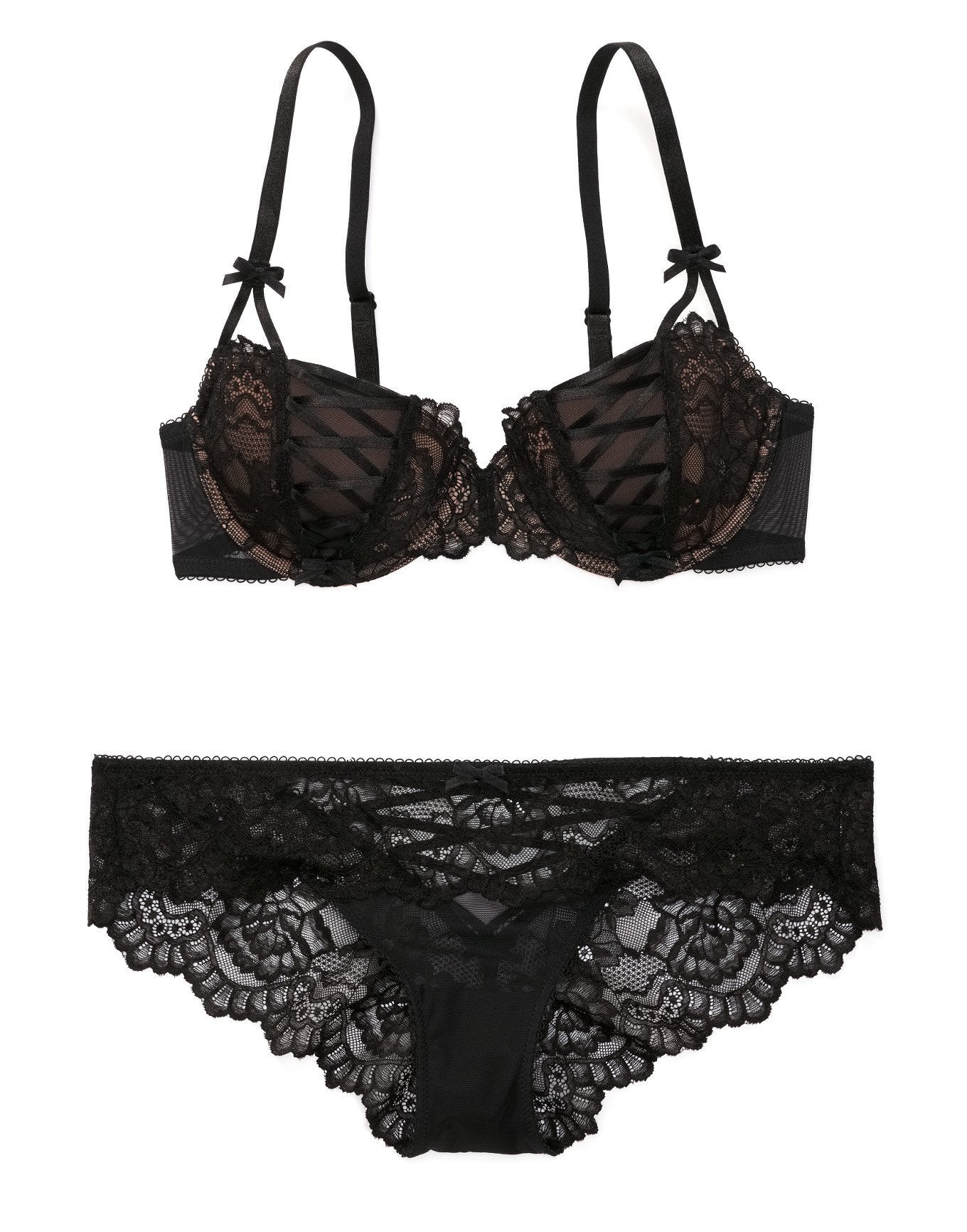 Adore Me Enny Contour Bra in color Jet Black and shape balconette