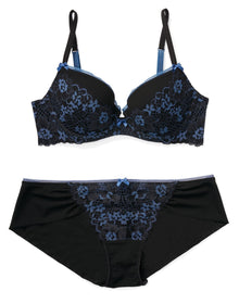 Adore Me Jana Push-Up Demi in color Jet Black and shape demi