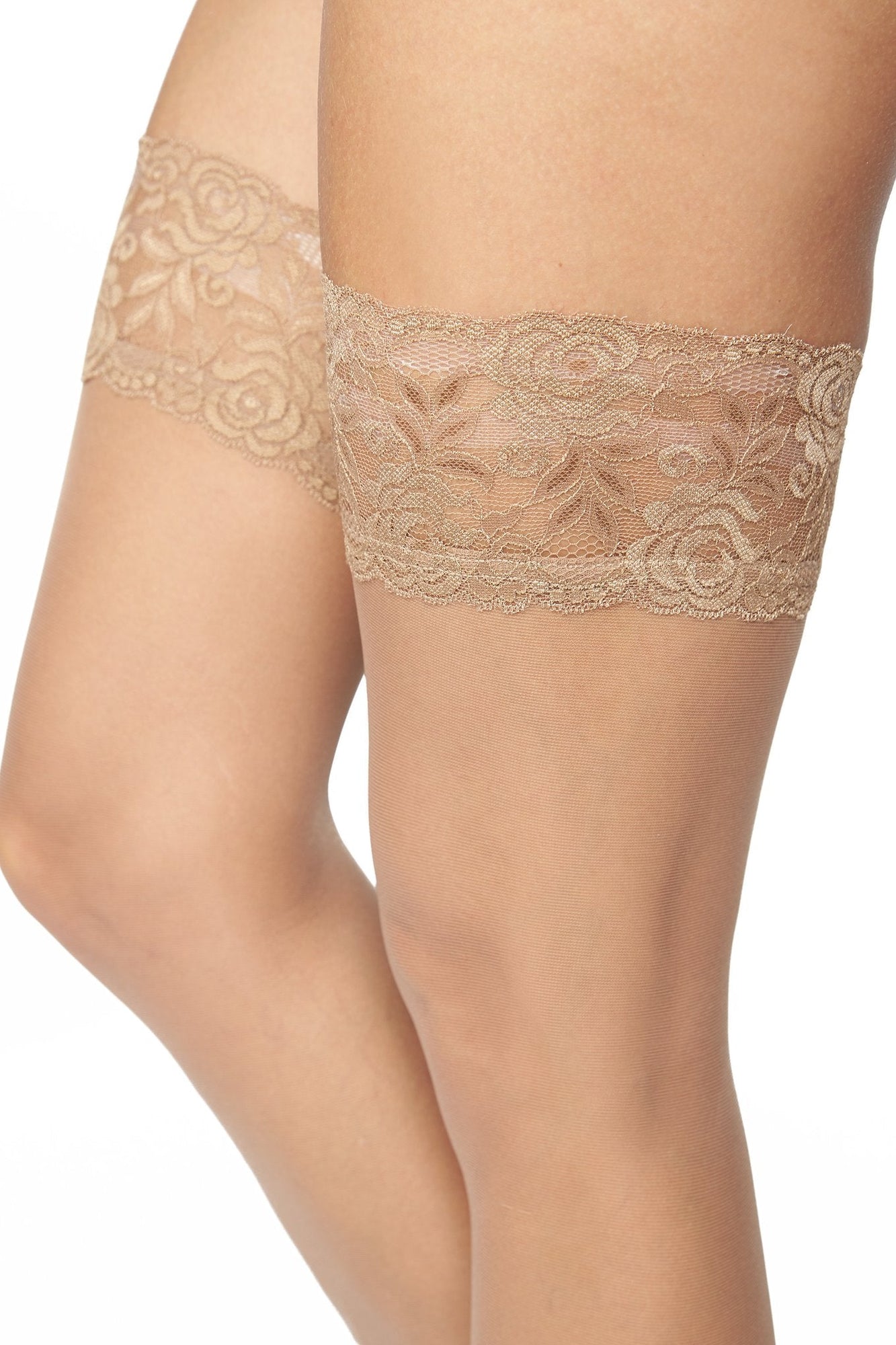 Adore Me Nicole Stockings in color Naturel KT and shape hosiery