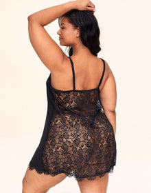 Adore Me Ellenor Slip in color Jet Black and shape slip
