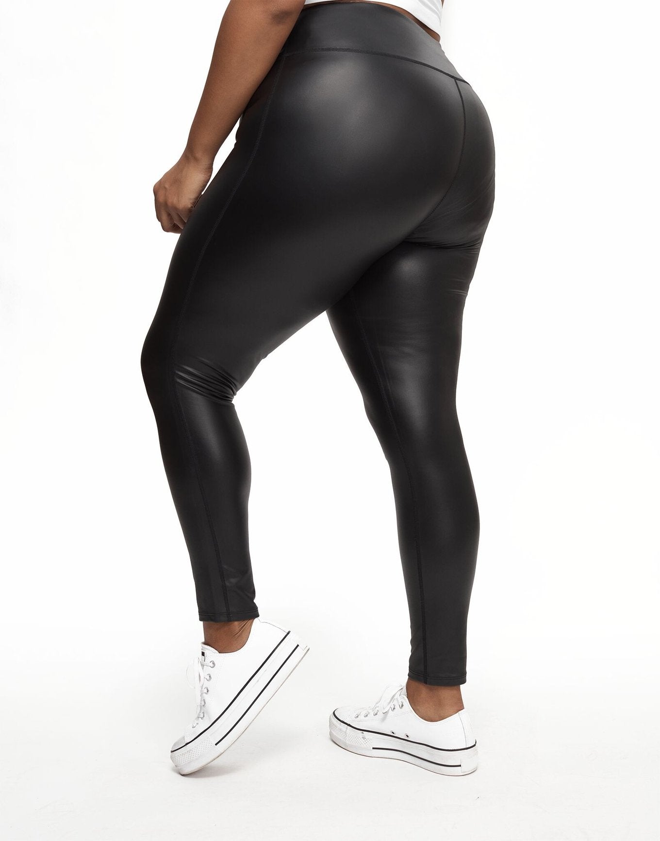 Adore Me Lucy Faux Leather Legging in color Meteorite and shape legging