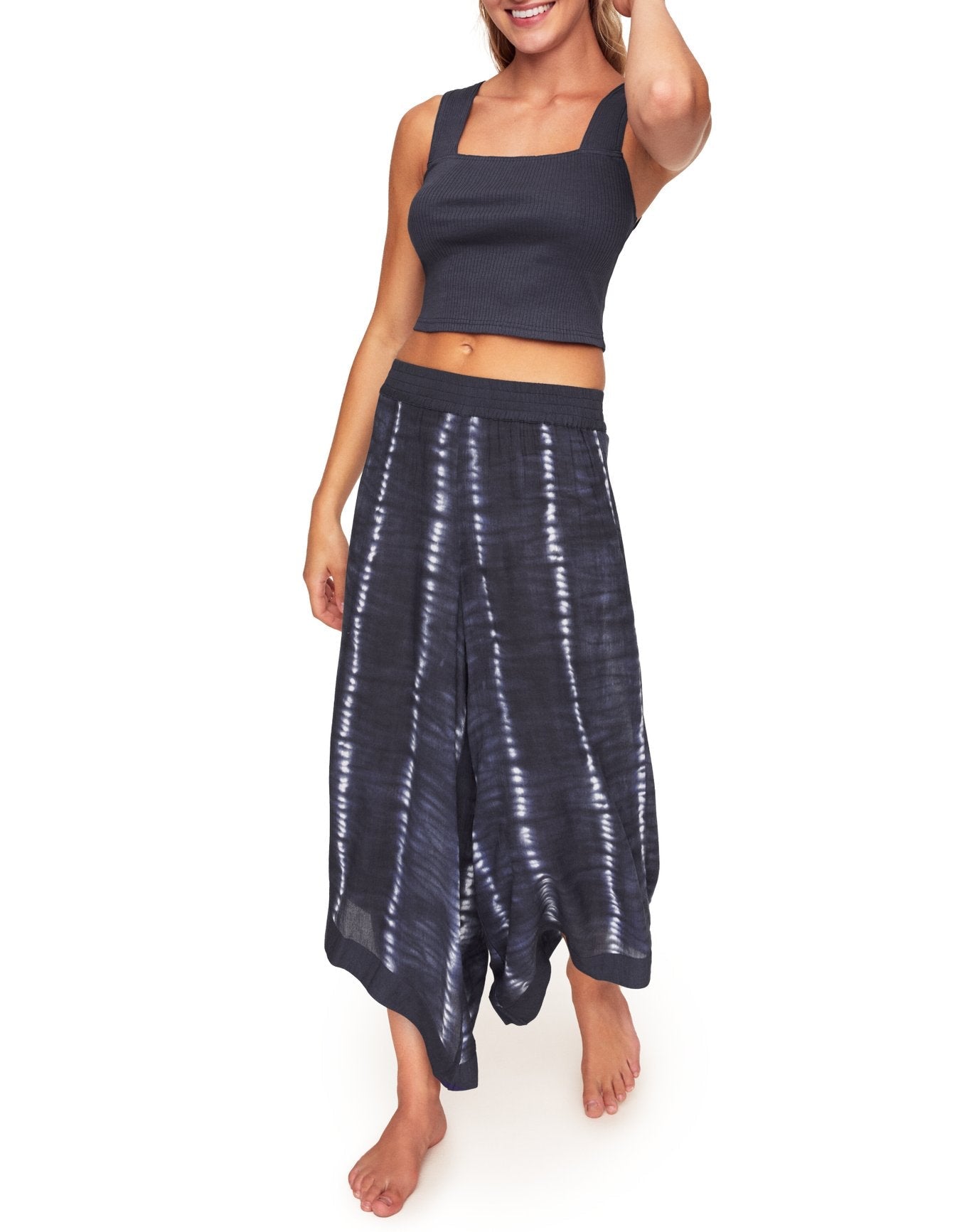 Adore Me Evi Tank & Pant Set in color Hand Dyed Shibori C01 and shape pj