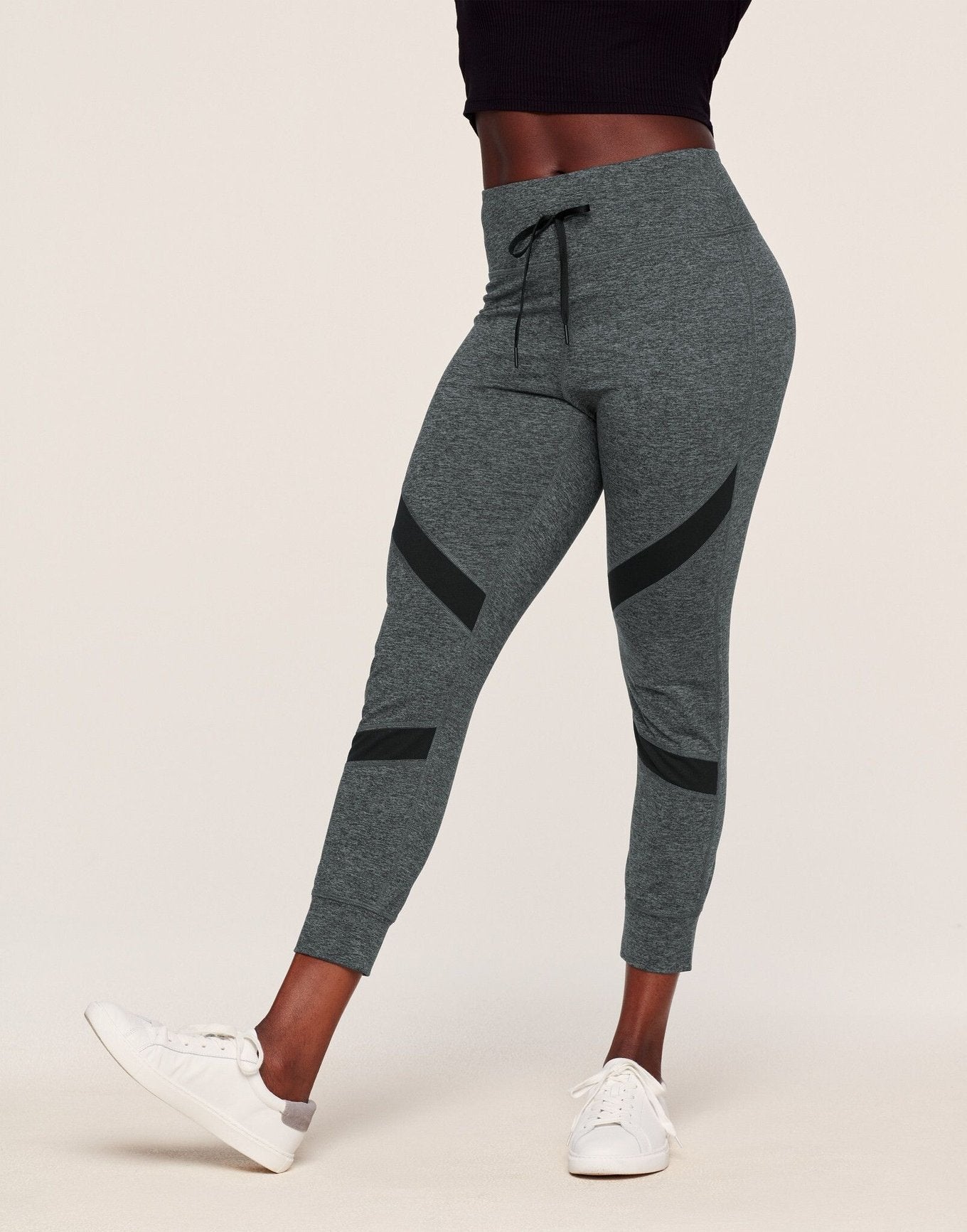 Adore Me Gail Super-Soft Fitted Jogger in color Noir Dark Heather and shape jogger