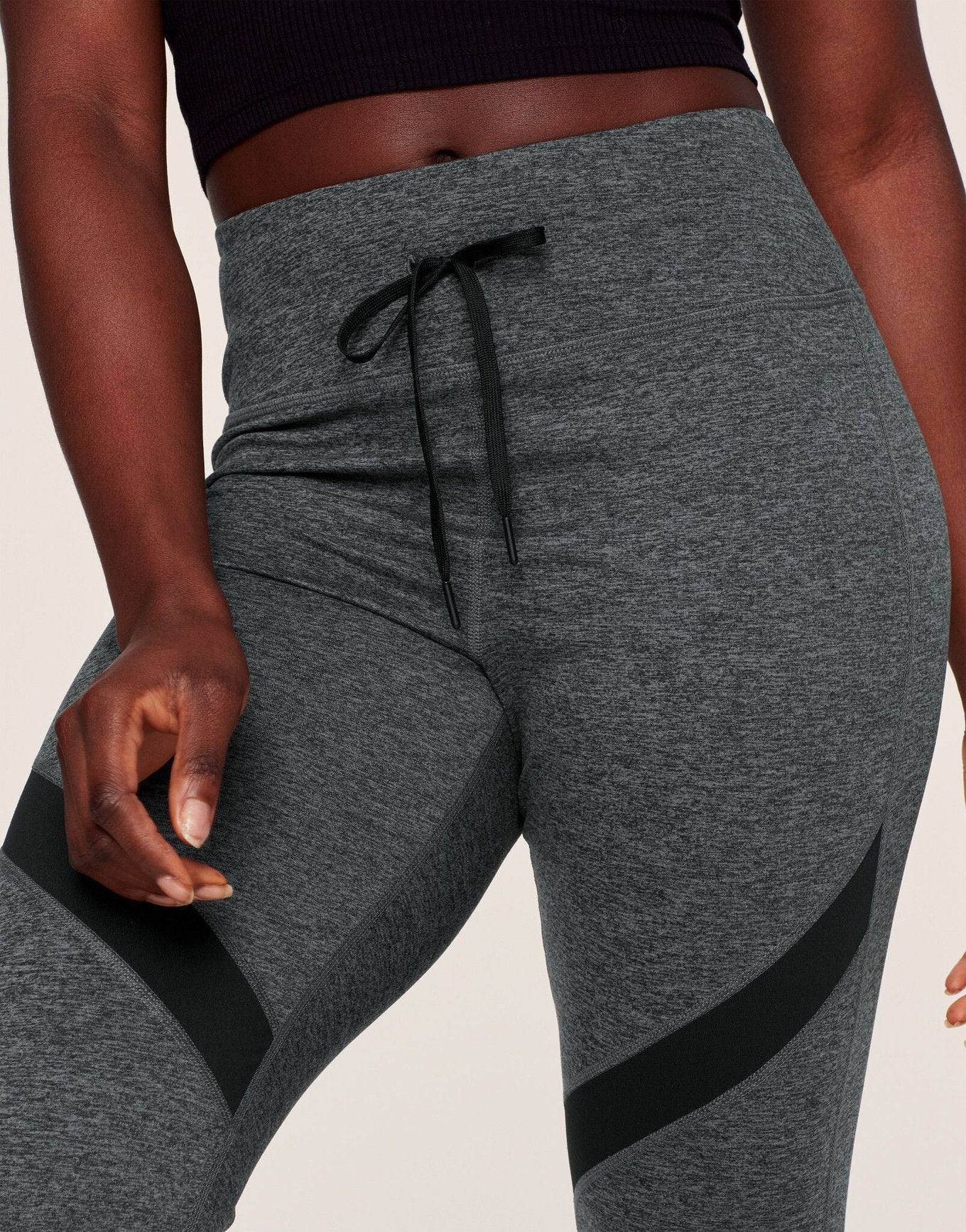 Adore Me Gail Super-Soft Fitted Jogger in color Noir Dark Heather and shape jogger