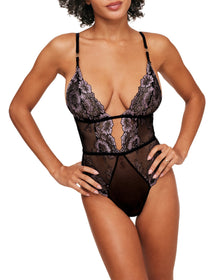 Adore Me Calissa Bodysuit in color Jet Black and shape bodysuit